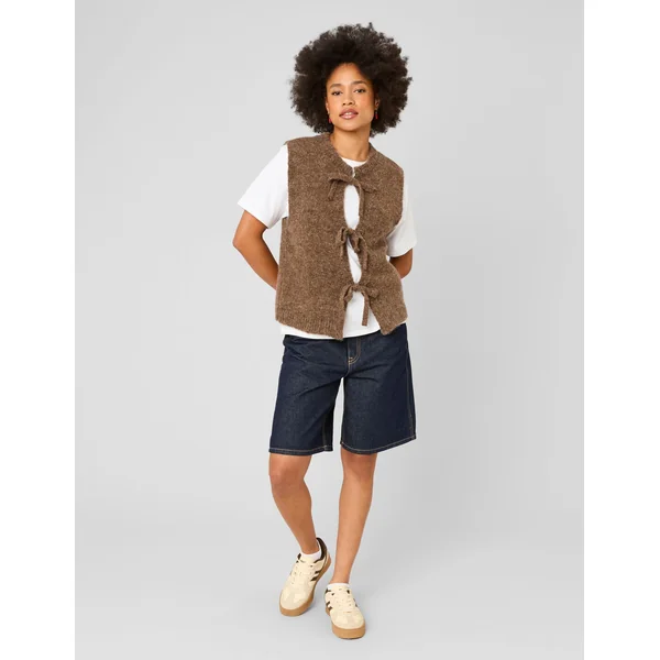 Gilet sans manches à nœuds Marron foncée