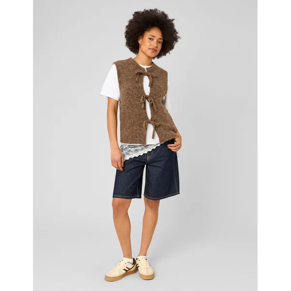 Gilet sans manches à nœuds Marron foncée