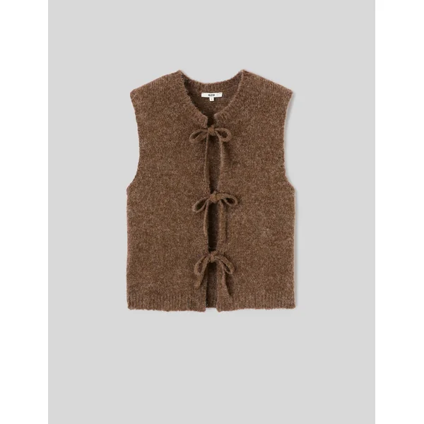 Gilet sans manches à nœuds Marron foncée