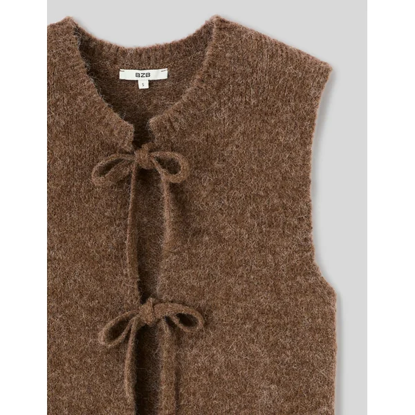 Gilet sans manches à nœuds Marron foncée
