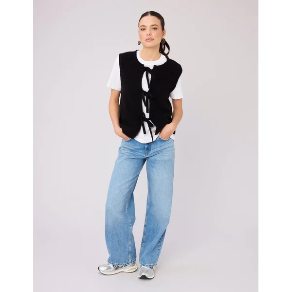 Gilet sans manches à nœuds Noir