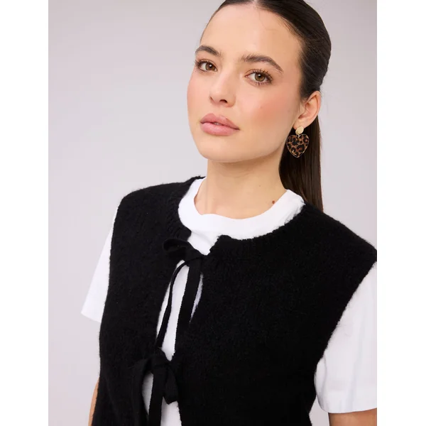 Gilet sans manches à nœuds Noir