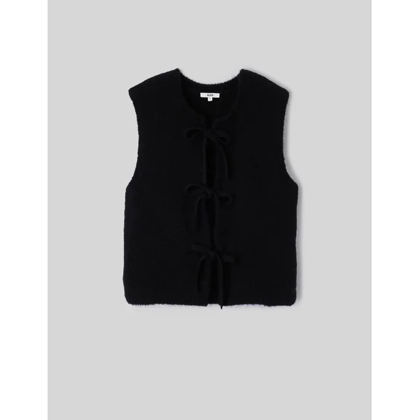 Gilet sans manches à nœuds Noir