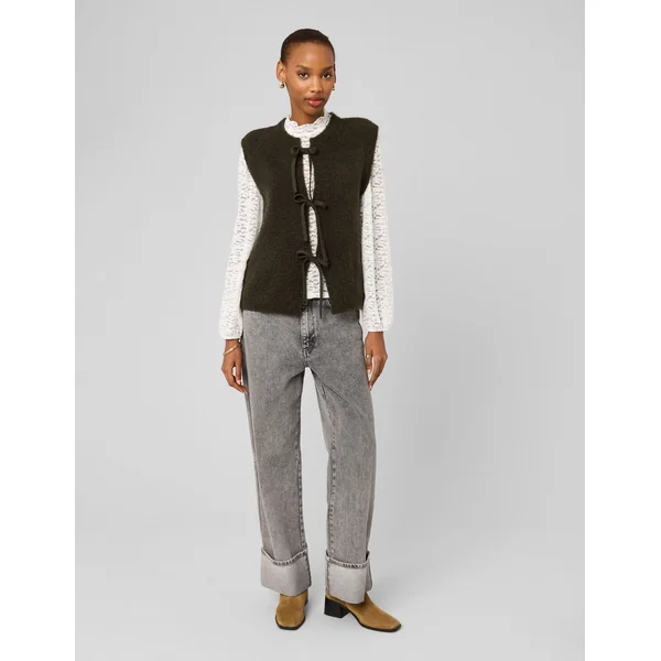 Gilet sans manches à nœuds Vert kaki