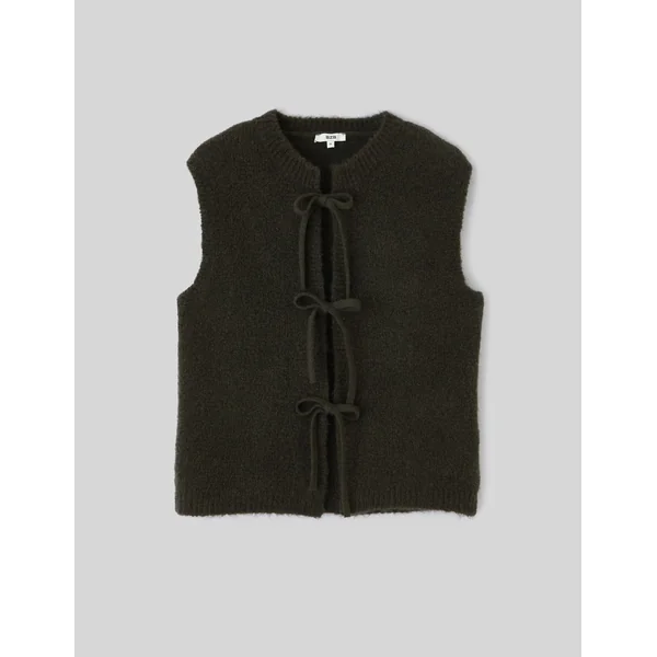 Gilet sans manches à nœuds Vert kaki