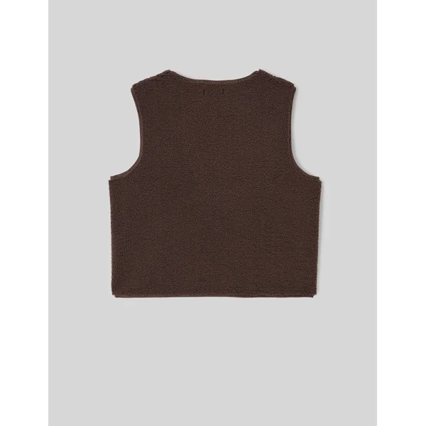 Gilet sherpa sans manches Marron foncée