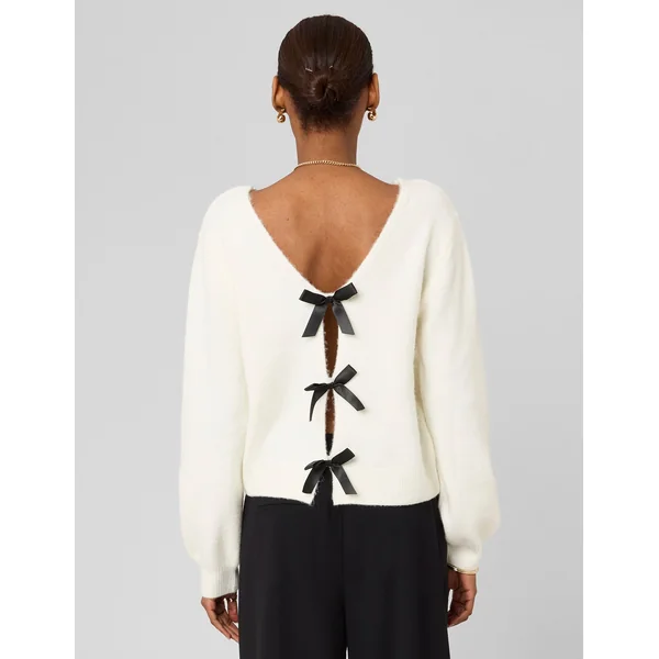 Gilet à nœuds Blanc écru