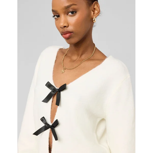 Gilet à nœuds Blanc écru