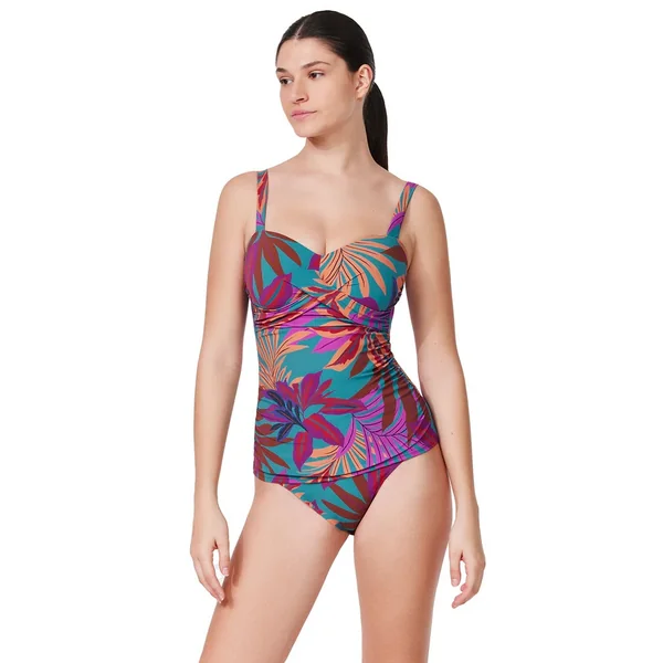 Gottex - Haut de tankini plissé rembourré avec cerceau 36 (80) D Fleuri Plantopia