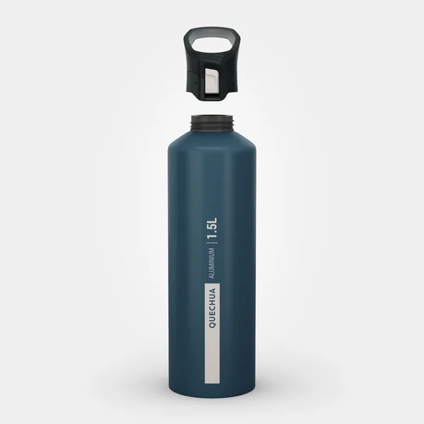 Gourde alu 1,5l avec bouchon à ouverture rapide pour la randonnée bleu