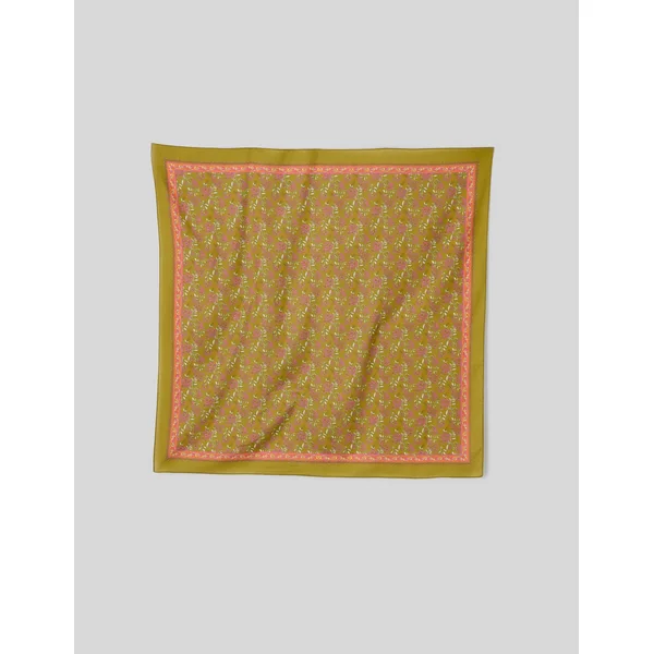 Grand foulard coton imprimé Vert kaki