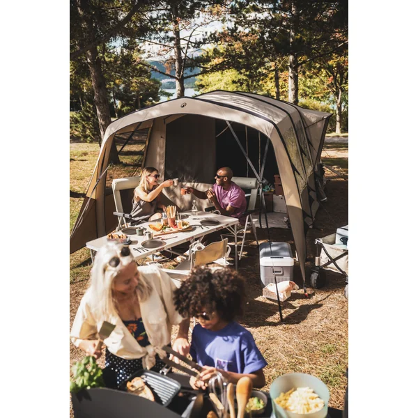 Grande table de camping pliante, 6 à 8 personnes, beige