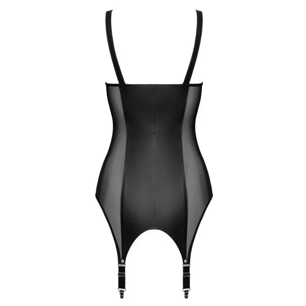 Guêpière en cuir zip intégral