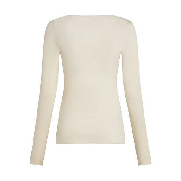 Haut avec cachemire à col bateau super soft - Blanc