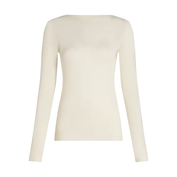 Haut avec cachemire à col bateau super soft - Blanc