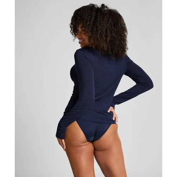 Haut avec cachemire à col bateau super soft - Bleu