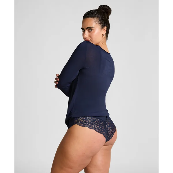 Haut avec cachemire à col bateau super soft - Bleu