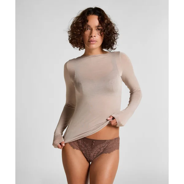 Haut avec cachemire à col bateau super soft - Gris
