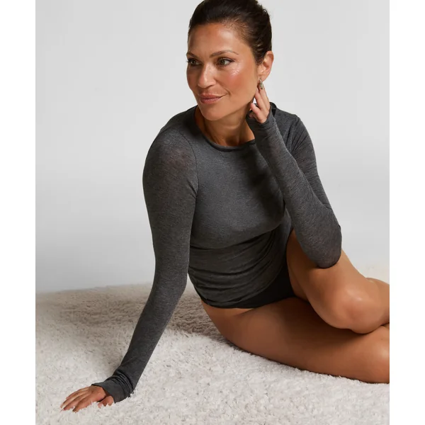 Haut avec cachemire à col bateau super soft - Gris