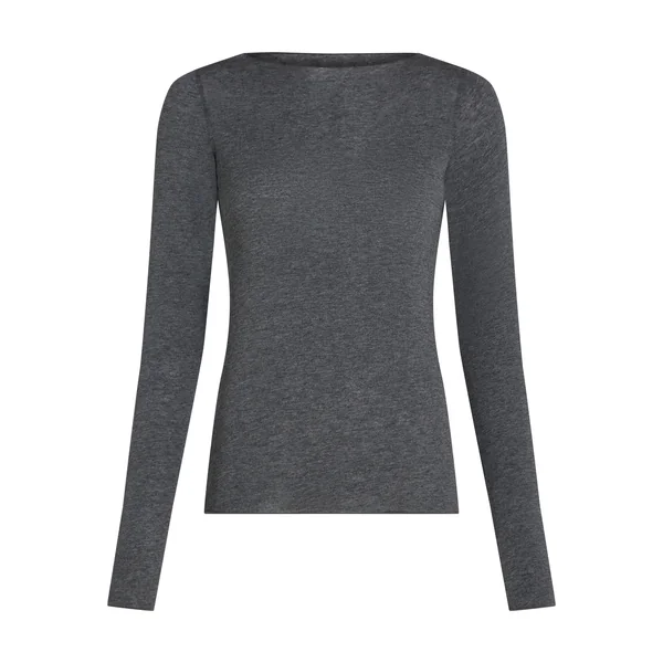 Haut avec cachemire à col bateau super soft - Gris