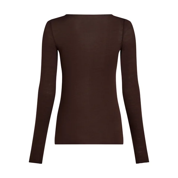 Haut avec cachemire à col bateau super soft - Marron