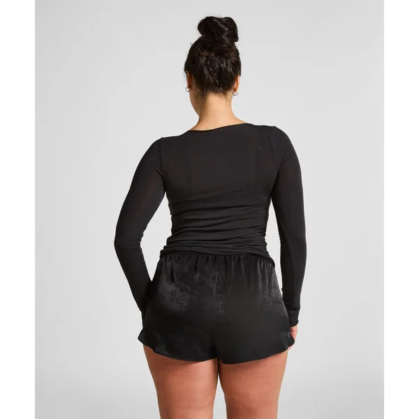 Haut avec cachemire à col bateau super soft - Noir