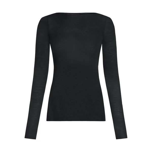 Haut avec cachemire à col bateau super soft - Noir