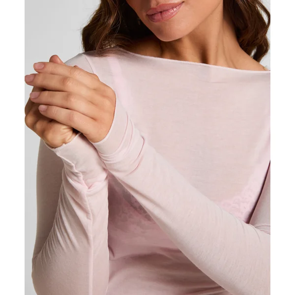 Haut avec cachemire à col bateau super soft - Rose