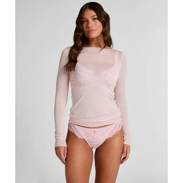 Haut avec cachemire à col bateau super soft - Rose