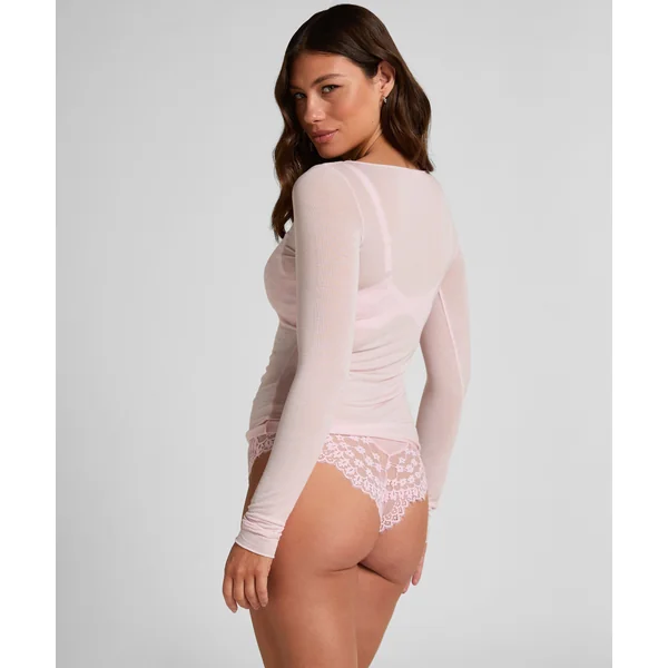Haut avec cachemire à col bateau super soft - Rose