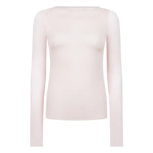 Haut avec cachemire à col bateau super soft - Rose