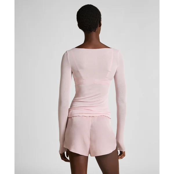 Haut avec cachemire à col bateau super soft - Rose