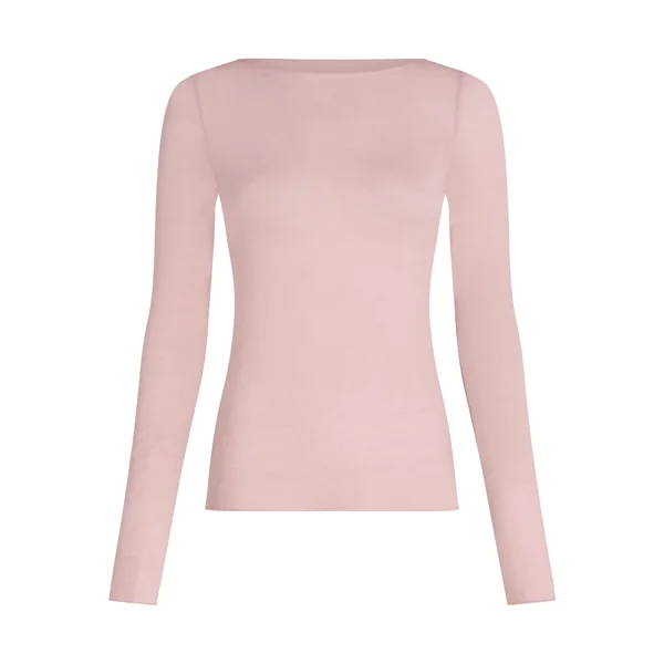 Haut avec cachemire à col bateau super soft - Rose