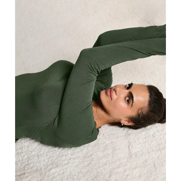 Haut avec cachemire à col bateau super soft - Vert