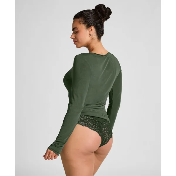 Haut avec cachemire à col bateau super soft - Vert