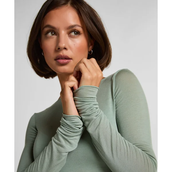Haut avec cachemire à col bateau super soft - Vert