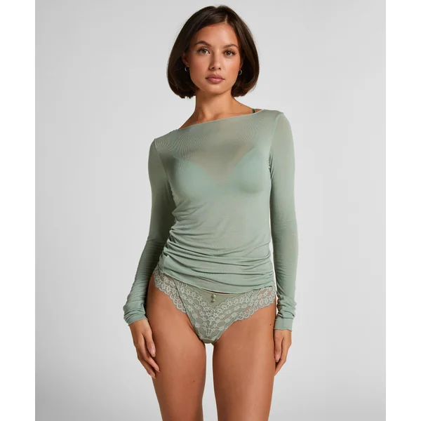 Haut avec cachemire à col bateau super soft - Vert