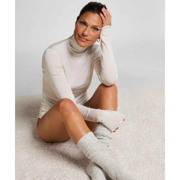 Haut avec cachemire à col roulé super soft - Beige