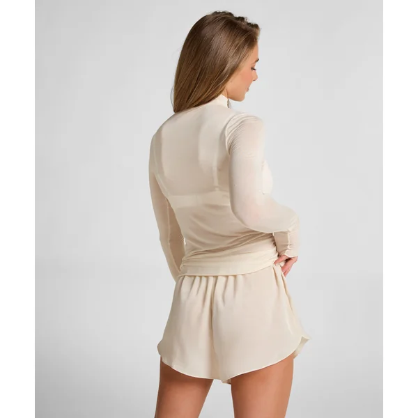 Haut avec cachemire à col roulé super soft - Blanc