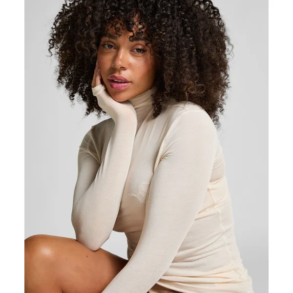Haut avec cachemire à col roulé super soft - Blanc