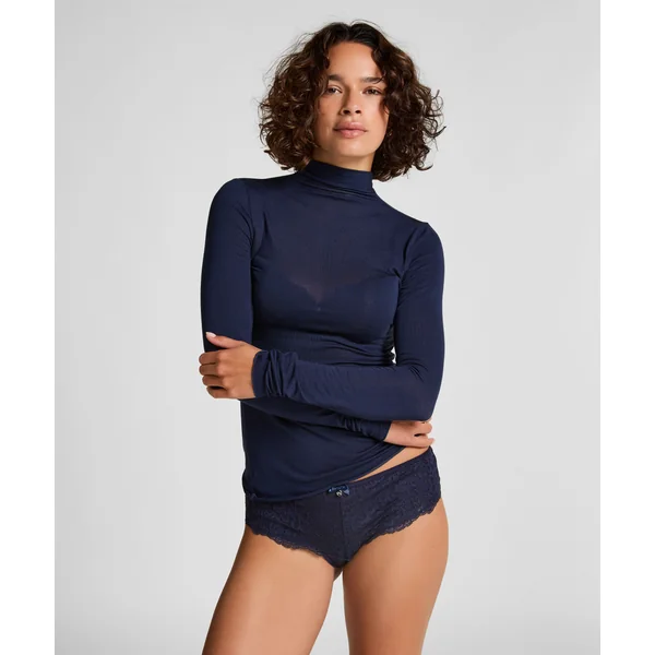 Haut avec cachemire à col roulé super soft - Bleu