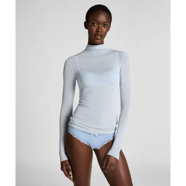 Haut avec cachemire à col roulé super soft - Bleu