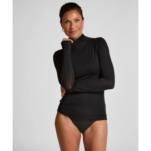 Haut avec cachemire à col roulé super soft - Noir