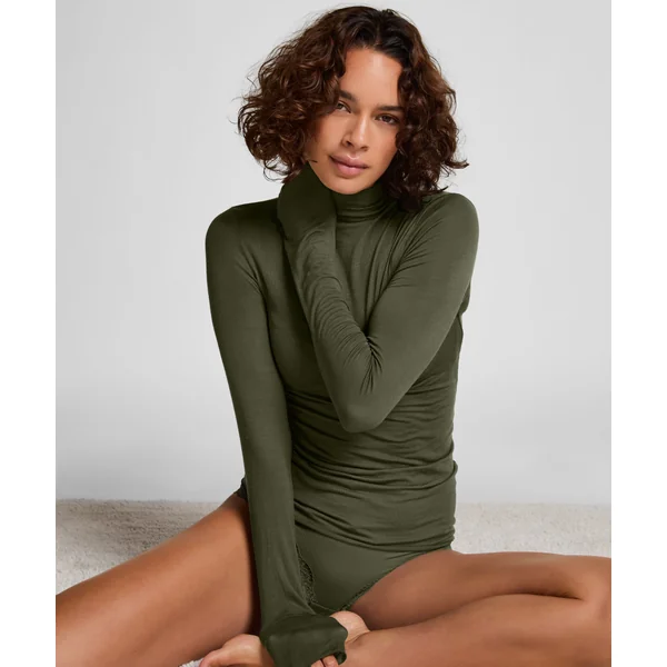 Haut avec cachemire à col roulé super soft - Vert