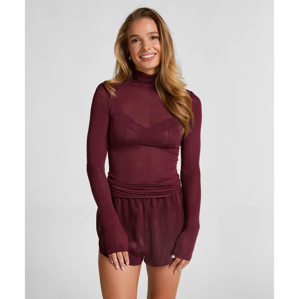 Haut avec cachemire à col roulé super soft - Violet