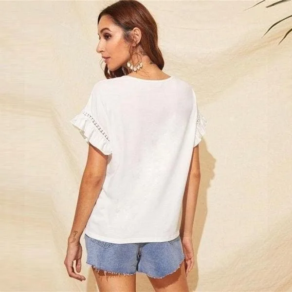 Haut blanc style bohème