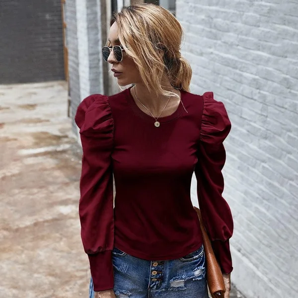Haut Bohème Chic Manches Bouffantes