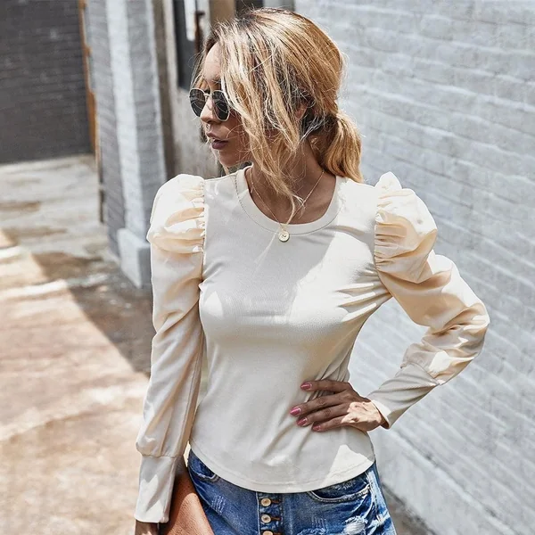 Haut Bohème Chic Manches Bouffantes