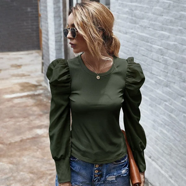 Haut Bohème Chic Manches Bouffantes