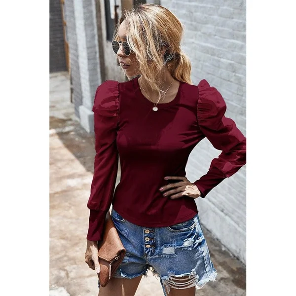 Haut Bohème Chic Manches Bouffantes